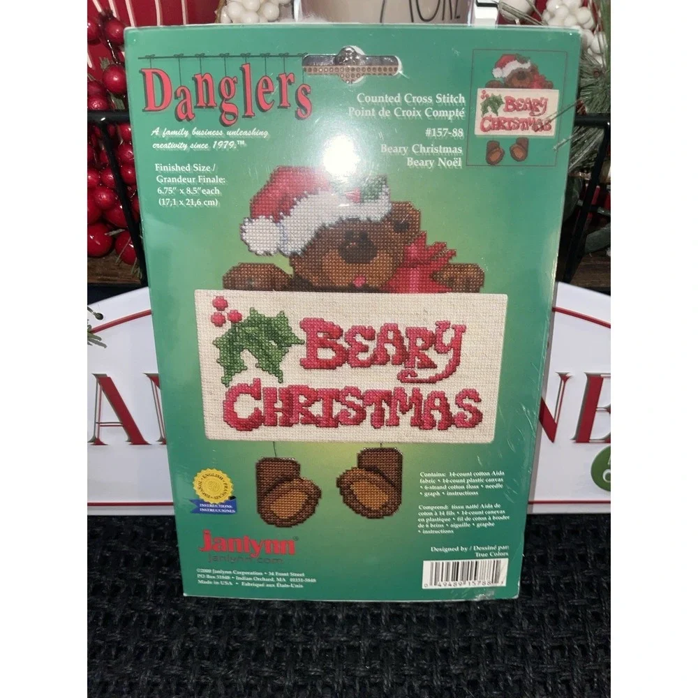 Janlynn DANGLERS COUNTED CROSS STITCH KIT #157-88 Beary‎ Christmas